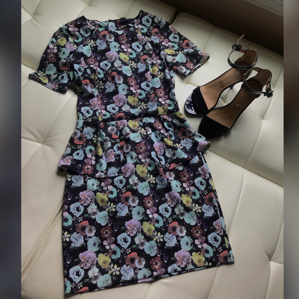 Floral peplum dress